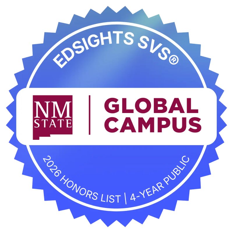 EdSights Student Voice Score recognition badge for NMSU Global Campus